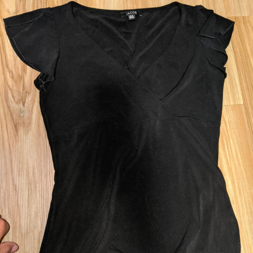 Jacob Fitted Black Top Size S